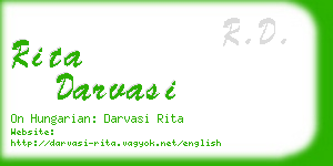 rita darvasi business card